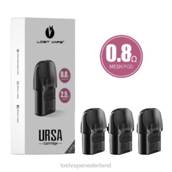 Lost Vape URSA vervangende peulen | 2,5 ml (3-pack) zwart 0,8ohm - Lost Vape Amsterdam TYU4R123